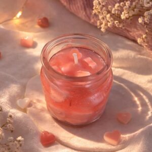 mini heart gel candle